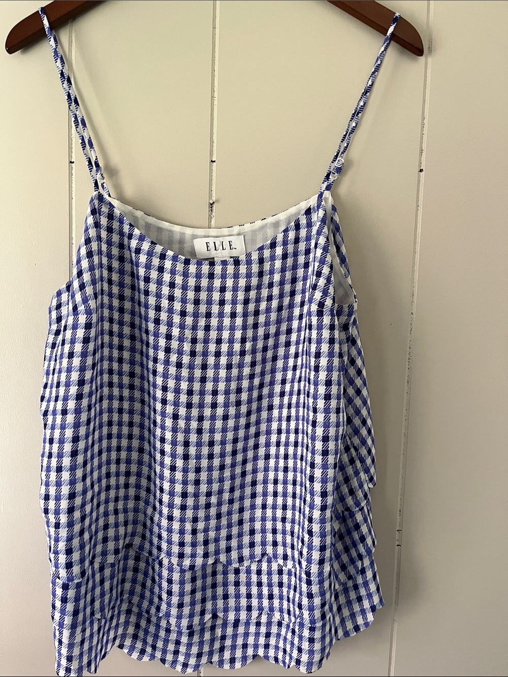 Elle Blue & White Gingham Spaghetti Strap Cami